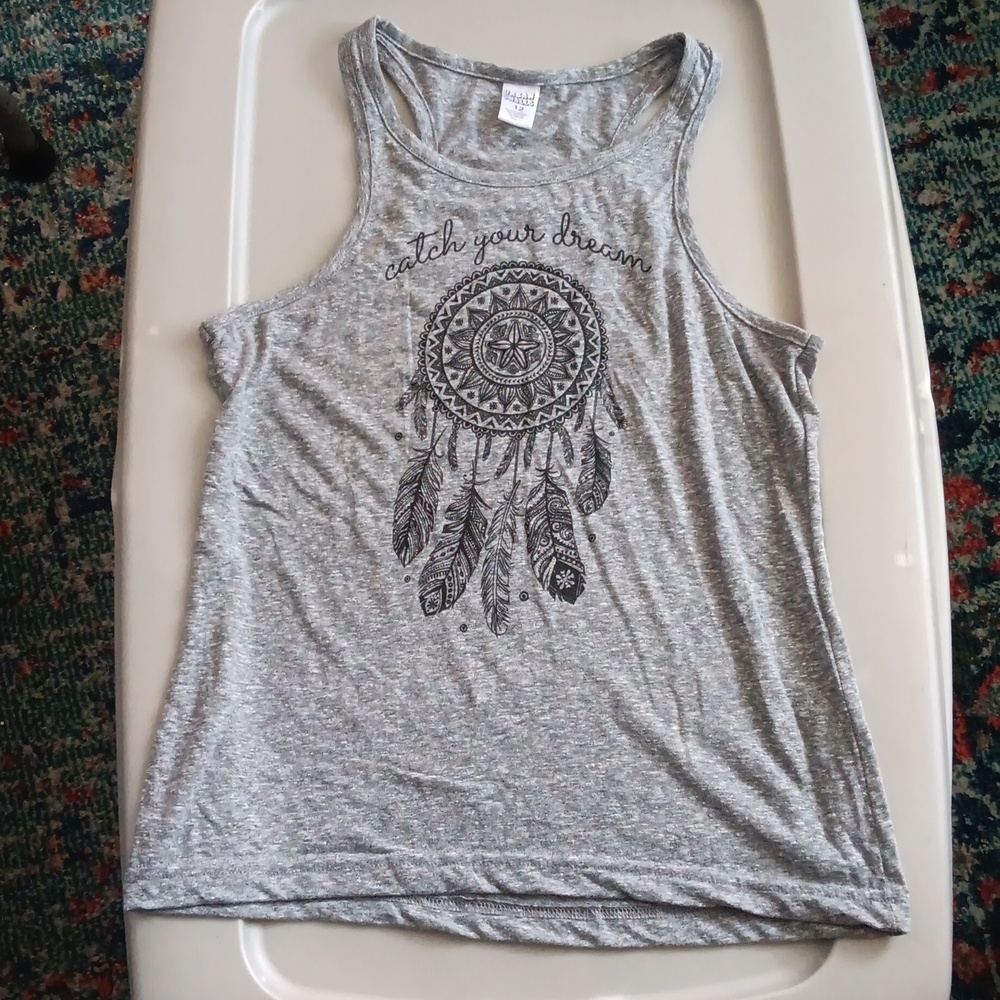 Racerback style loose-fitting tank top